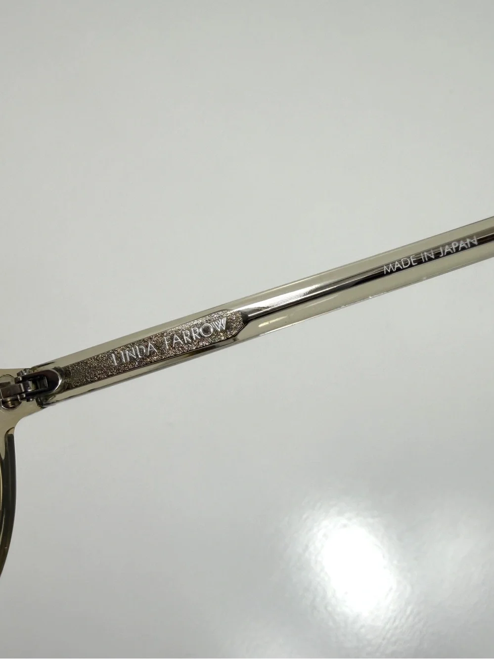 Linda Farrow LFL650 Oversized Round Sunglasses White Gold Titanium Full Set